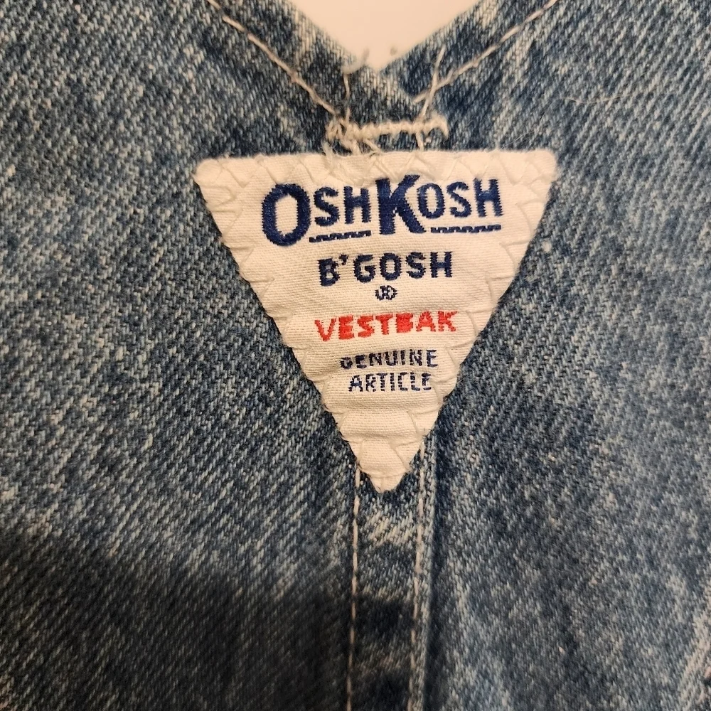Vintage Genuine OshKosh Vestbak Bubble Overalls Blue Denim Size 6/9M USA Made